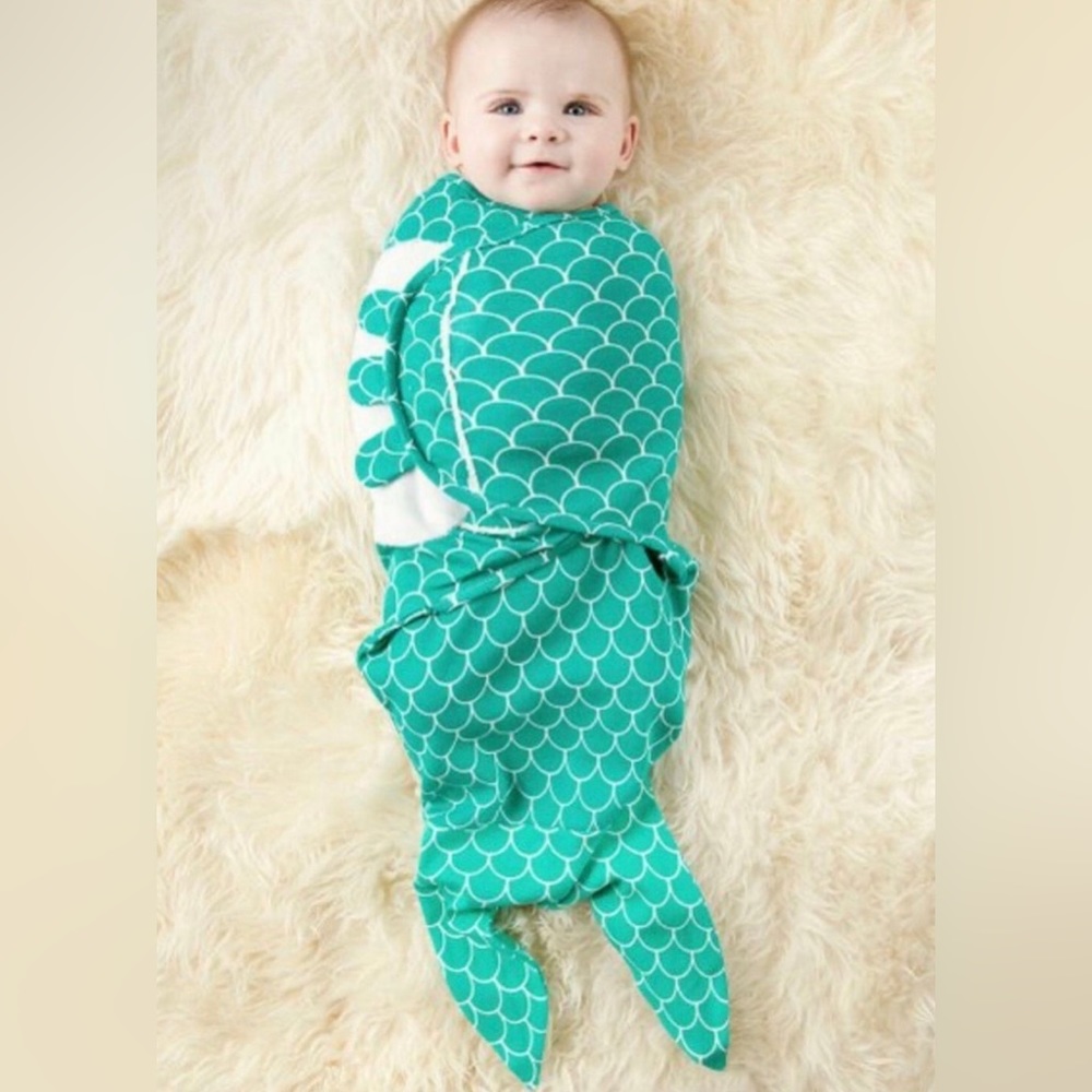 Organic Cotton Mermaid Baby Swaddle